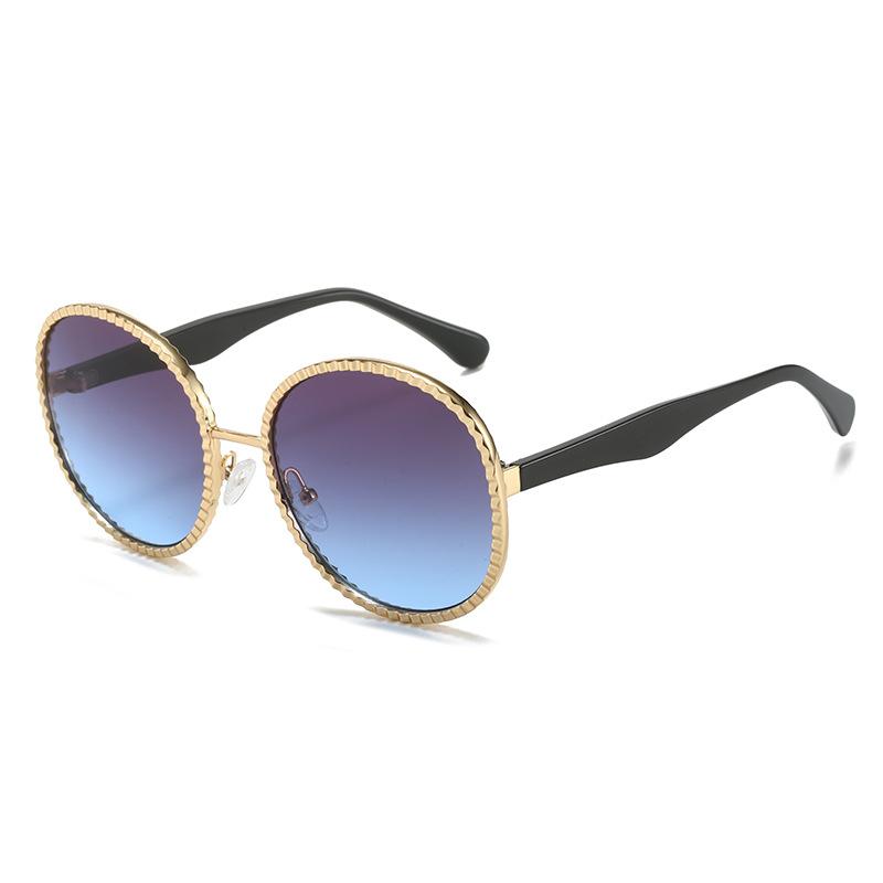 Oval Sunglasses, Personalized Imitation Silk, Metal Round Glasses, Sunglasses For Women