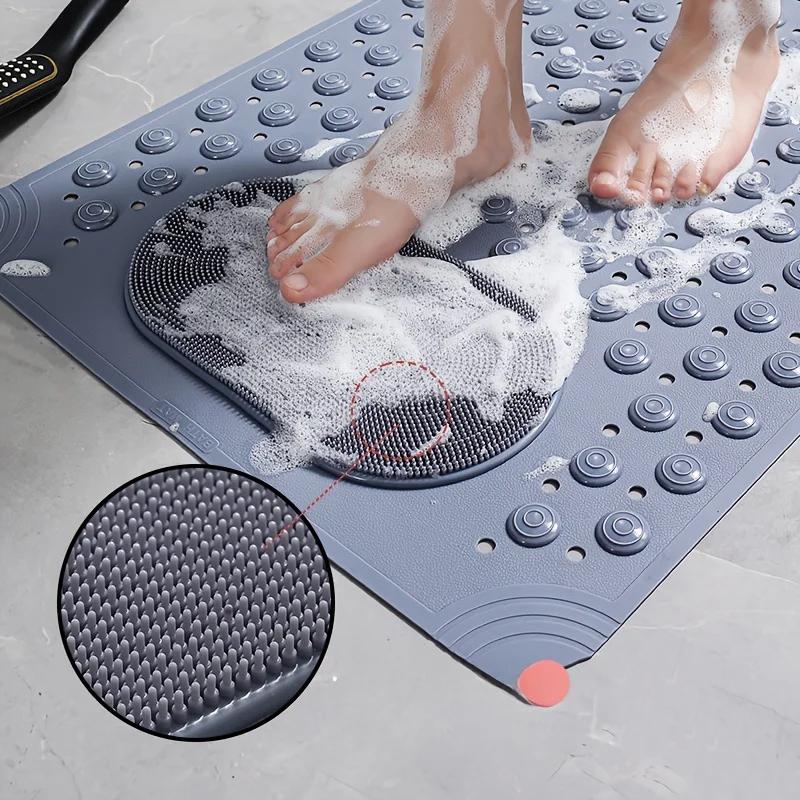 Pvc Bathroom Non-slip Mat  Suction Cups Solid Color Household Non-slip Mat  Waterproof Dirt Resistant  Toilet Hotel Floor Mat