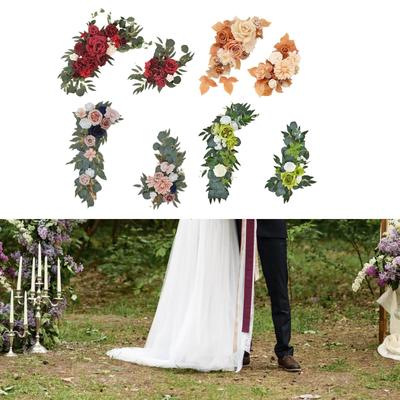 2x Wedding Arch Flowers Set Ornament Garland Arch Floral Arrangement Wedding Decor for Holiday Backdrop Wall Ceremony Reception