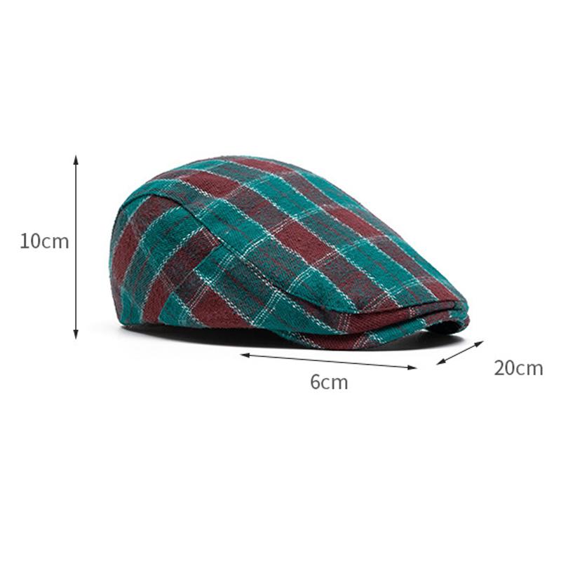 Fargerutete fremoverlue dame herre høst vinter spisslue stort hode beret