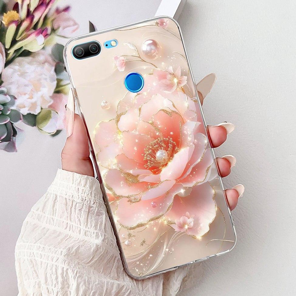 Clear For Honor 9 Lite Case Cute Cat Fashion Flowers Funny Painted Back Cover For Honor 9Lite Phone Case LLD-L21 LLD-L31 LLD-L11