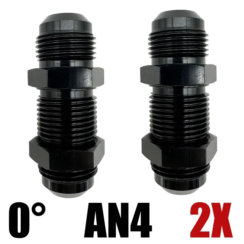 2X AN3 AN4 AN6 AN8 AN10 AN12 0 Degree Flare Bulkhead Fitting Fuel Hose Straight Male To Male Adapter w/Nut For Tab or Wirewall