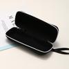 Black Check Pattern Glasses Box Compression Resistant Portable Eyewear Storage Zipper Sunglasses Case Classic Black For Campus