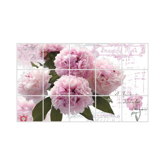 Kitchen Oil Proof Wall Stickers Flowers/Fruits/Green Leaves Waterproof Backsplash Wall Protector Film Removable Tile Decal for Cupboard