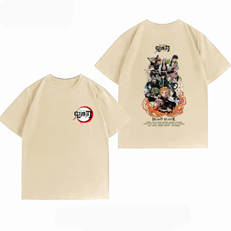 Demon Slayer Kimetsu No Yaiba Hashira Print Summer Casual Short Sleeve Cotton Anime Streetwear Unisexs Tshirt