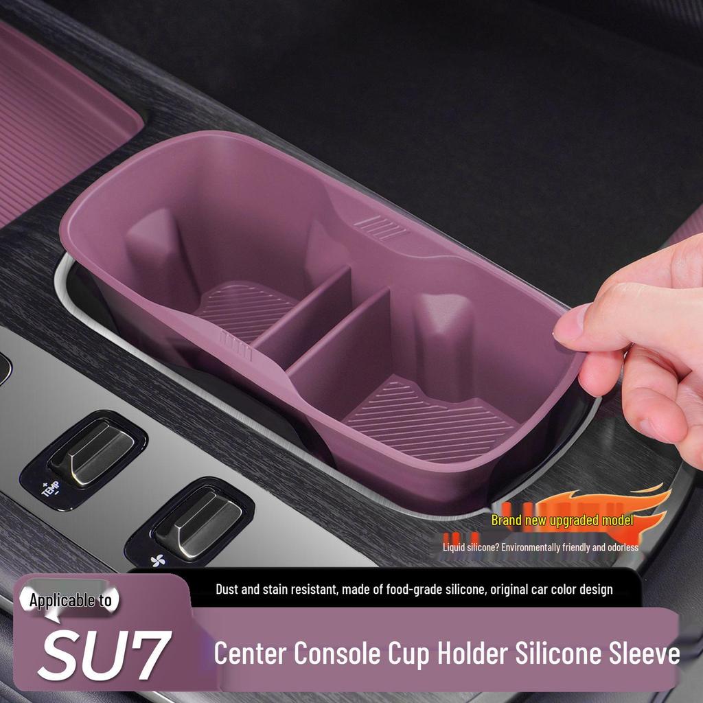Anti-Slip Shock-Absorbing Cup Holder and Coaster for Xiaomi SU7 Console