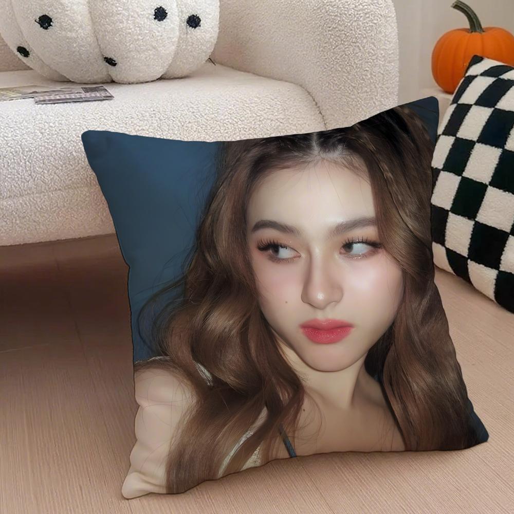 Beautiful Actress CChanikarn Tangkabodee Cushion Cover Throw Pillow Cover Hidden Button Durable Polyester Chair Cushion