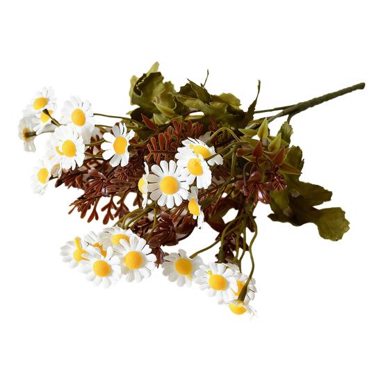 5 Stiele Künstliche Blumen UV-beständig Gefälschte Wildblumen Kunstblumen-Arrangements für Hochzeit Innen Außen Haus Garten Dekoration