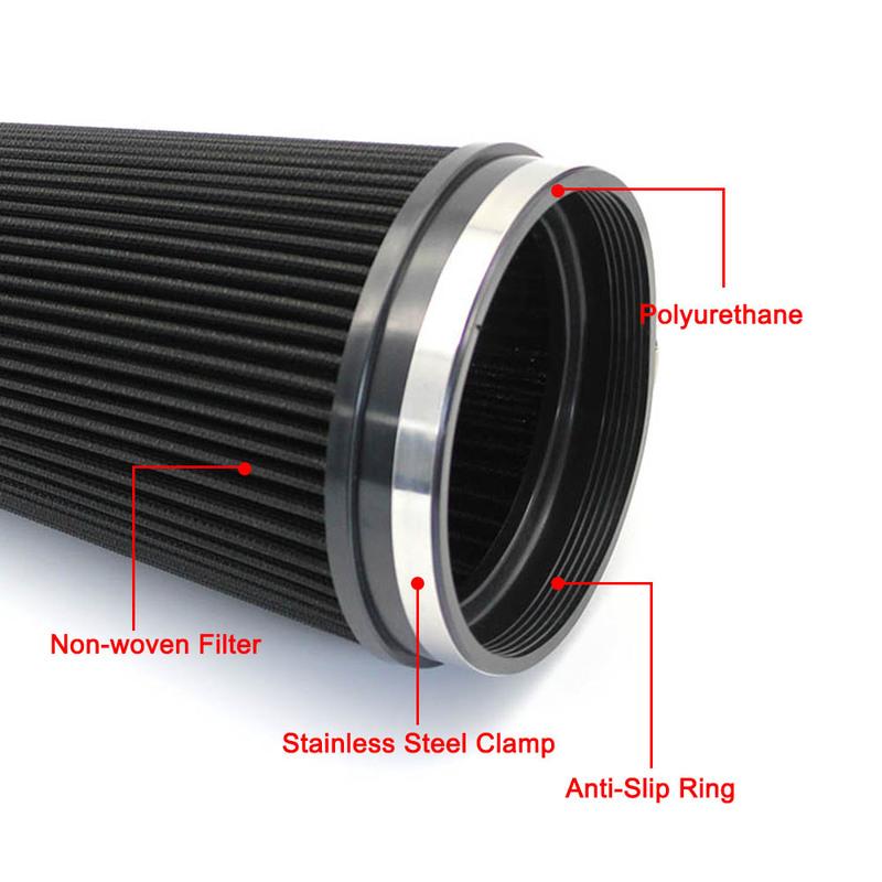 Universal High Flow Cone Air Filter 150mm 6inch for Cold Intake Pipe Racing Car Engine Air Inlet Washable Cold Air Intake Filter
