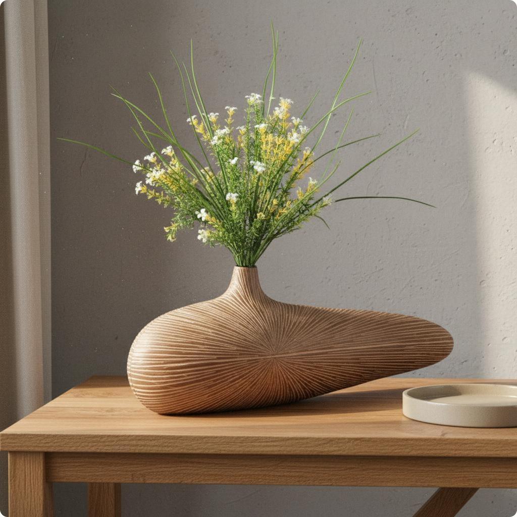 Resin Vase Creative Design Desktop Ornament Vase Tabletop Decor for Office