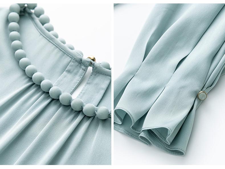 Original Mulberry Silk Stylish Beaded Double-Layer Breathable Top - Versatile Spring Commute High-End Shirt 2026