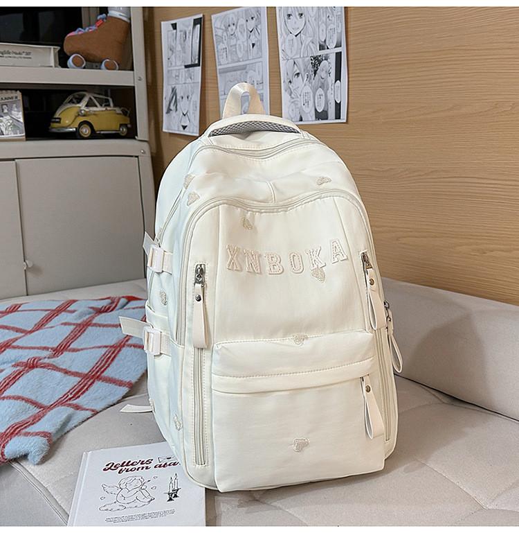 College Fashion Womens Nylon Backpack With Splicing Design And Inner Organizer For Travel