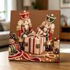 Handmade Framed Pearl Painting Set with Christmas Nutcracker Gift Design 5D Shiny Bead Art Canvas Creative Craft for Home Wall Decor