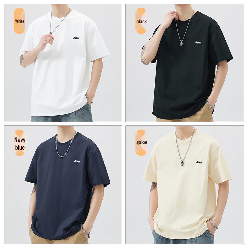 Jeep Men's American Style Pure Cotton Short Sleeve T-Shirt