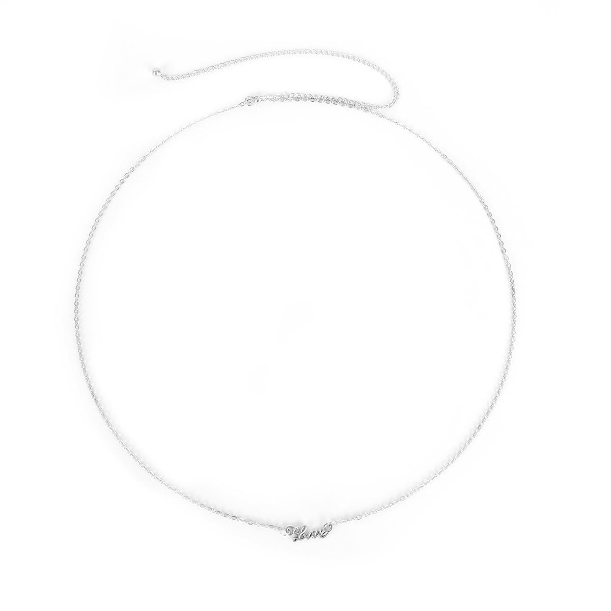 

18K Gold-Plated Minimalist Letter Waist Chain for Women - Fashionable Bikini Accessory срібний