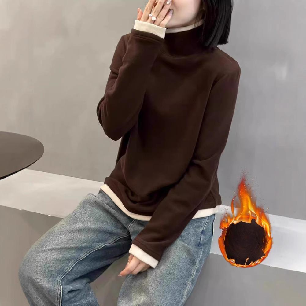 A Versatile Faux Two-piece Base Shirt for Autumn and Winter, A New Long-sleeved T-shirt