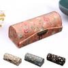 Lipstick Box with Mirror Floral Print Vintage Women Chinese Style Retro Lip Glosses Storage Box for Daily Life