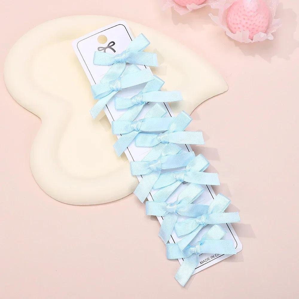 10Pcs/set Sweet Ribbon Mini Bowknot Hair Clips for Women Girls Lovely Ballet Hairpin Barrettes Headwear Kids Hair Accessories