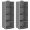 Hanging Storage Shelves 2 Pcs 4 Tiers Fabric