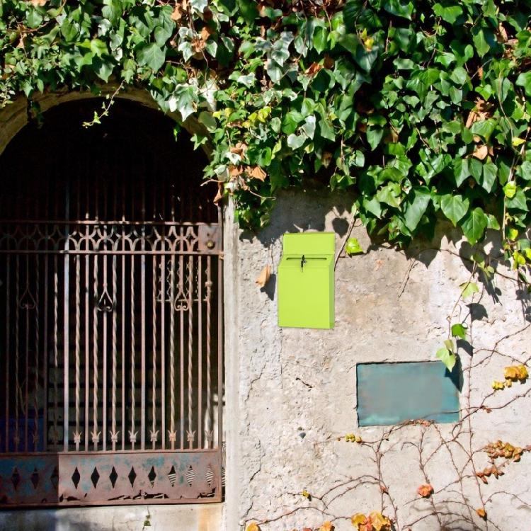 Boîte aux lettres vintage en fer forgé avec serrure Boîte aux lettres extérieure en métal Décoration à suspendre Résistante aux intempéries Convient pour les patios Jardins