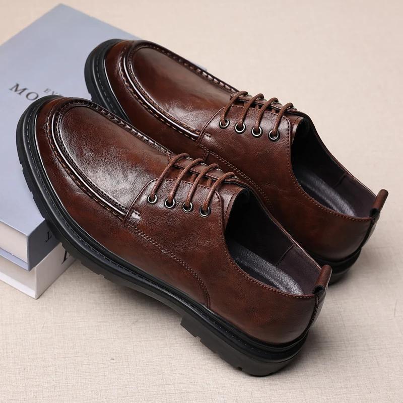 Men Oxfords Footwear Sneakers Shoes Men Genuine Leather Casual Lace-up Walking Shoes Men Outdoor Tooling Shoes Man