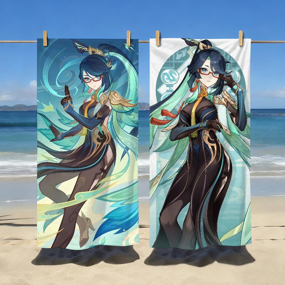 Game Xianyun Genshin Towel Sports Quick Dry Travel Camping Gear Sandproof Soft Light Large Beach Towel