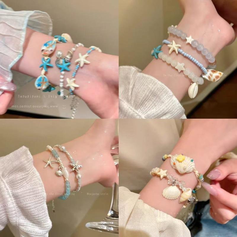 Shell Star Beaded Bracelet - Unique Design, Simple and Fashionable, Individualistic, Versatile and Retro Handcrafted Bracelet