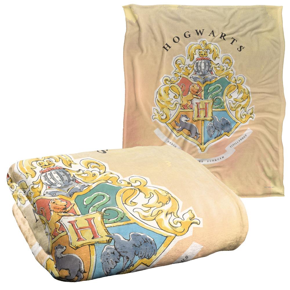 Harry Potter Silky Hogwarts Crest Supersoft Blanket