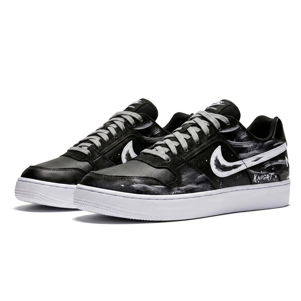 Nike SB Delta Gothic Assassin Leather Low Top Skateboard Shoes Unisex Black White 942237-010(Team858-)