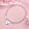 Luxury 925 sterling silver 8-inch 26 letter heart-shaped bracelet for women's fashionable wedding accessories