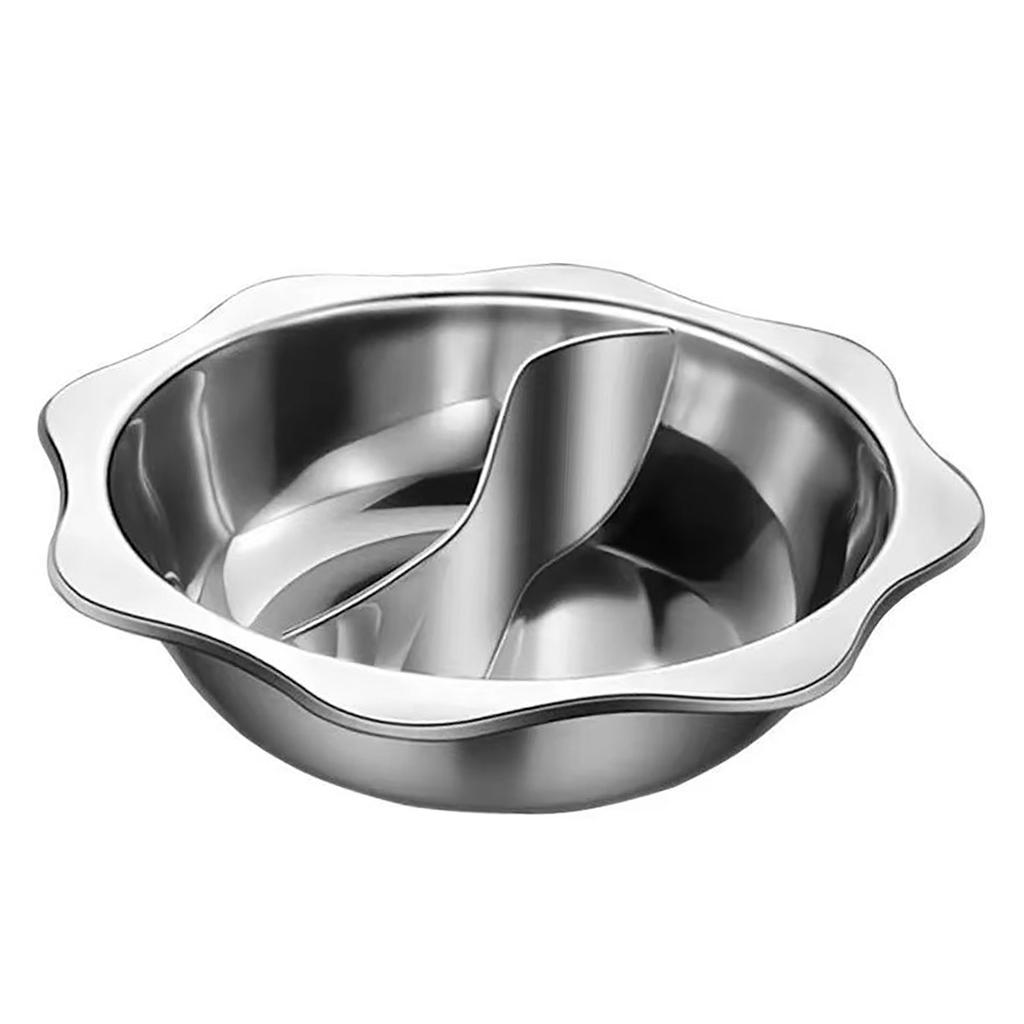 Stainless Steel Double Flavor Hot Pot Thickened Base for Restaurant Home Induction Cooker