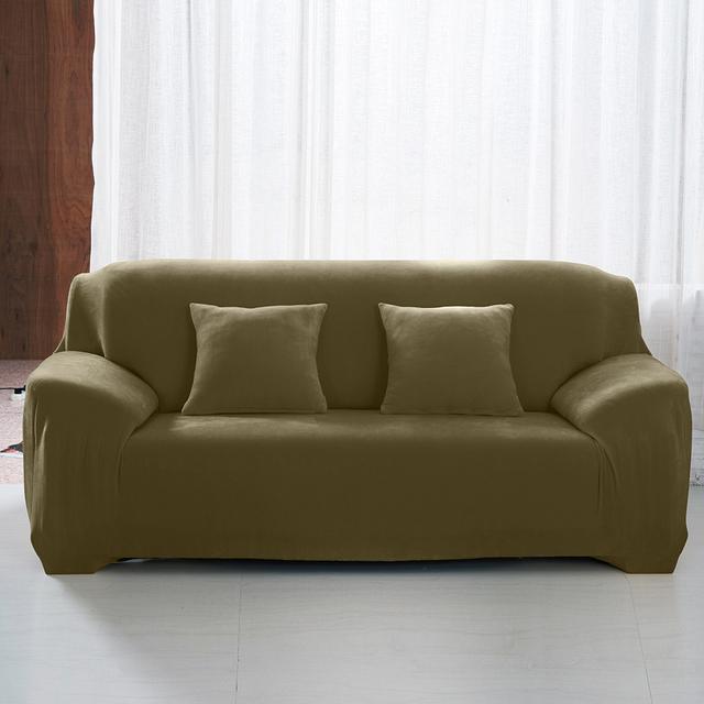 Levivel Velvet Plush Thicken Sofa Cover Simple Color L Shaped Corner Flexible Slipcover Stretch Couch Covers For Living Room Room 1pc