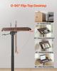 Standing Desk, Adjustable Height Mobile Stand Up Desk with Tilting Desktop, 650 x 480 mm Small Computer Sit Stand Rolling Workstation with 4 Casters,