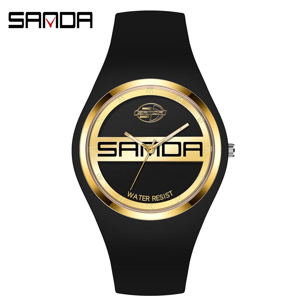 Sanda Beliebte Jugend Trendige Unisex Silikonuhr - Bonbonfarbe, Einfaches Design, Wasserdicht, Studentenfreundliche Armbanduhr