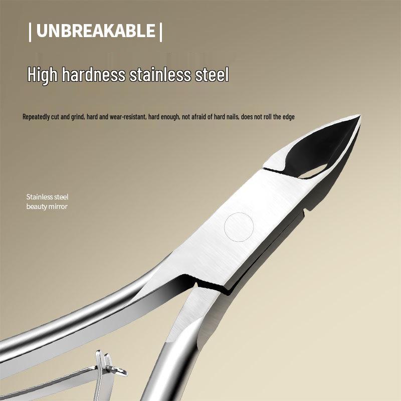 Professional D501 Stainless Steel Cuticle Nippers: Easy Hangnail and Dead Skin Removal, Double-Pronged Scissors for Manicures