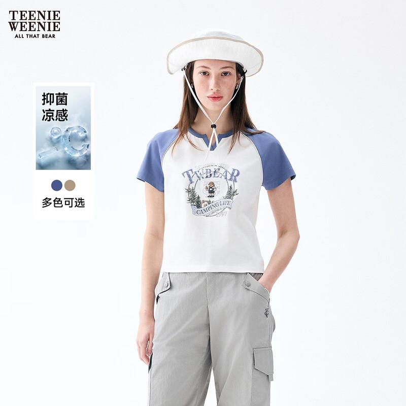 Teenie Weenie Women's Bear Cartoon Letter T-shirt