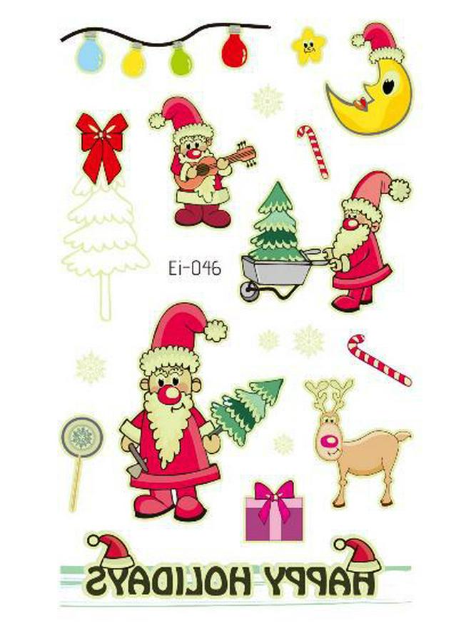 Ricalon Glow-in-the-Dark Waterproof Christmas Temporary Tattoos for Kids