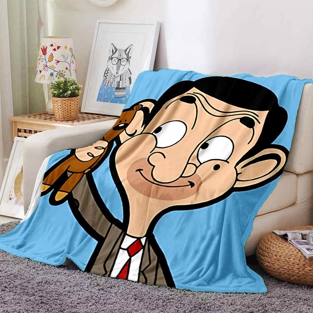 1 Stück Mr Beans Video Adventures Flanelldecke für Super Weichen Niedlichen Komfortdecke für Reisebettwäsche Couch Sofa Decke Y73044