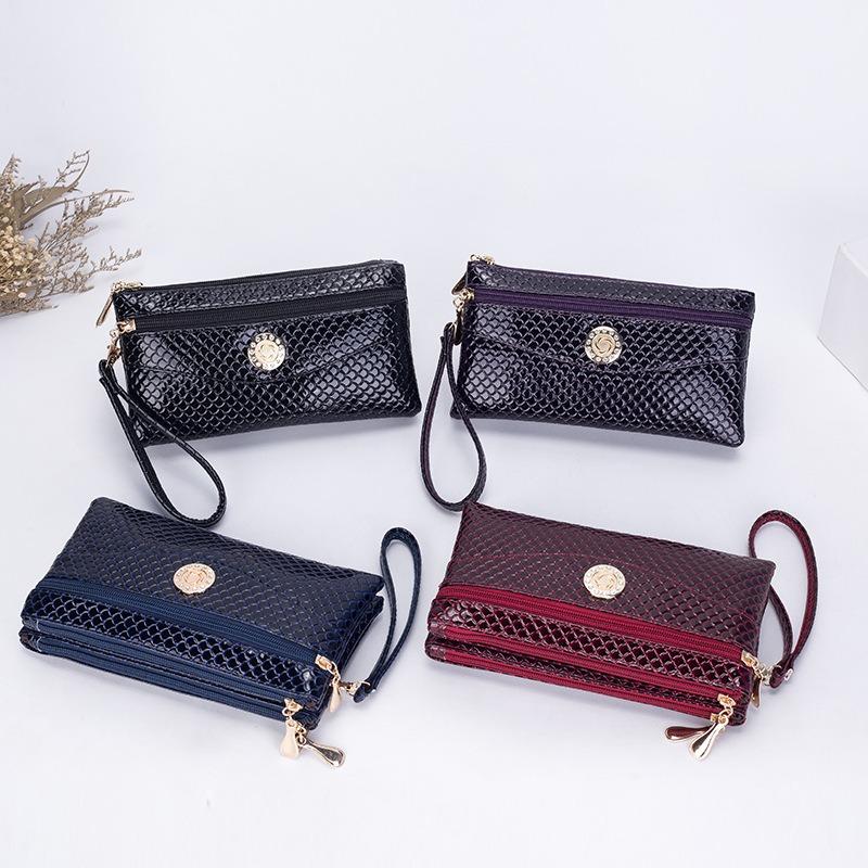 New crossbody clutch bag women's dual-purpose small bag double zipper multi-function women's mobile phone bag