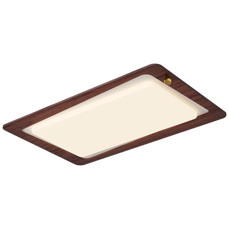 Chinese Style Retro Walnut Ceiling Light - Full Spectrum Eye Protection for Living Room & Study