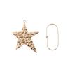 shesay Embossed Tin Ornament Key Charm Display Motif Nordic Korean Star (Gold)