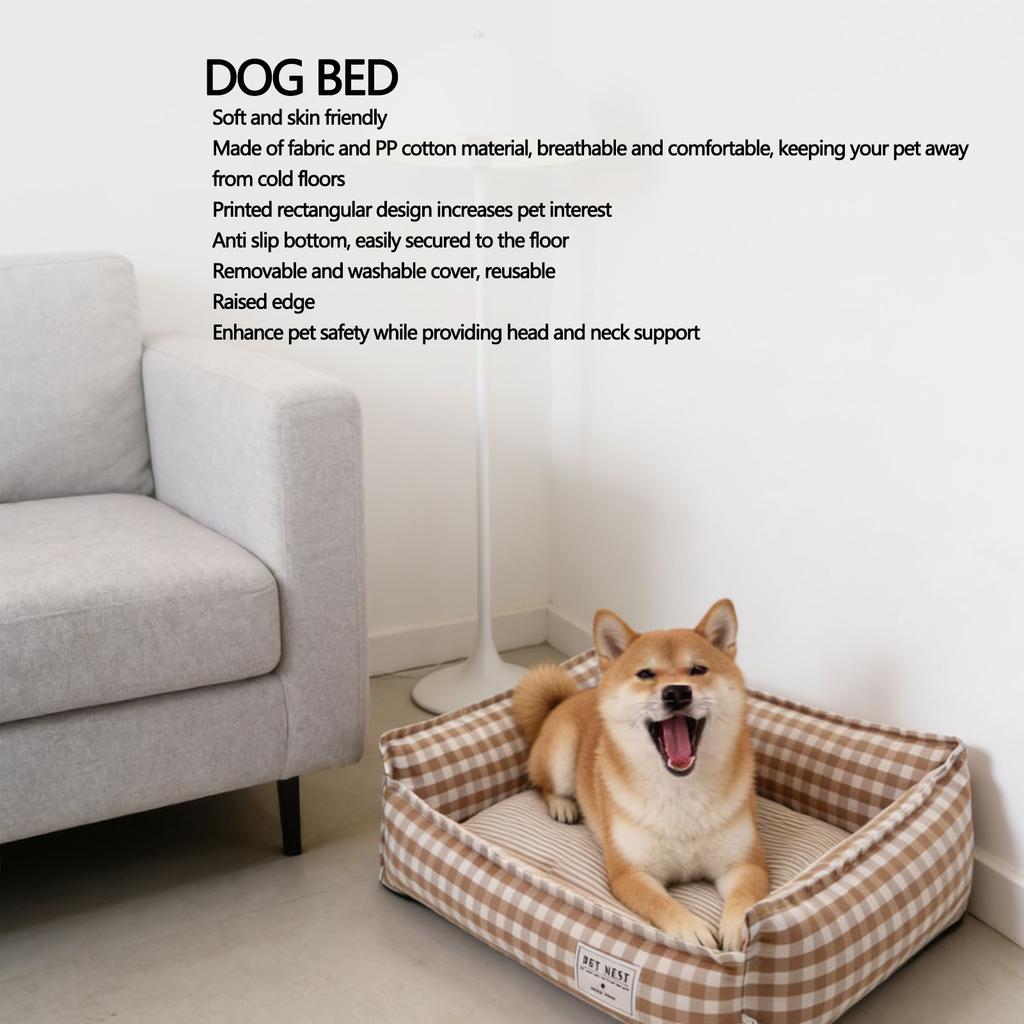 Dog Bed All Season   Rectangle Pet Sofa Bed with Removable Washable Cover for Small and Medium Sized Pets