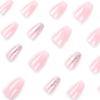 Pink & White Glitter Gradient Press-On Nails - Stylish Adhesive Fake Nails