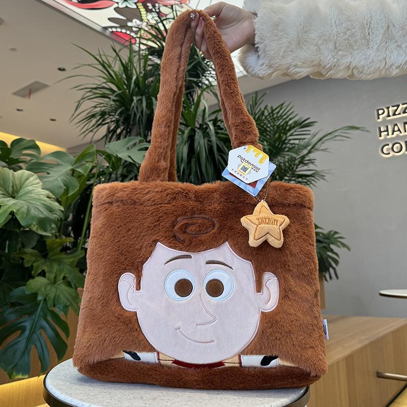 Genuine Stitch Plush Bag Cute Large Capacity Woody Autumn And Winter Plush Shoulder Bag Sullivan Tote Bag Book