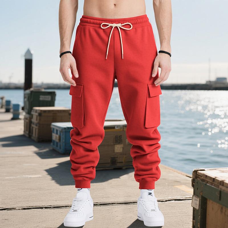 Autumn and Winter Heavy Loose High Street Casual Sports Men's Multi-pocket Tooling Trousers