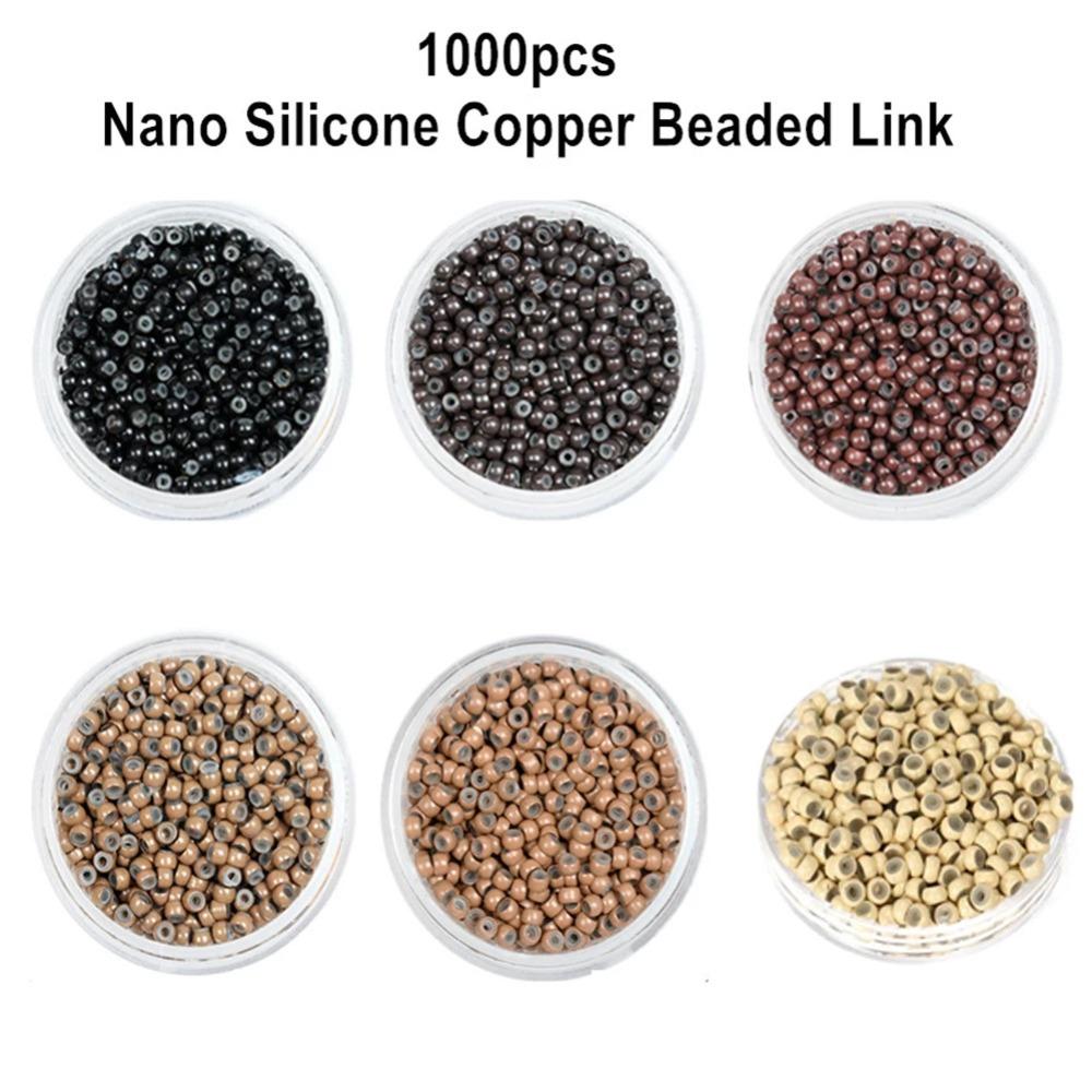 1000 Pcs Micro Beads Silicone Nano Rings Hair Rings Lined Hair Beads  Salon