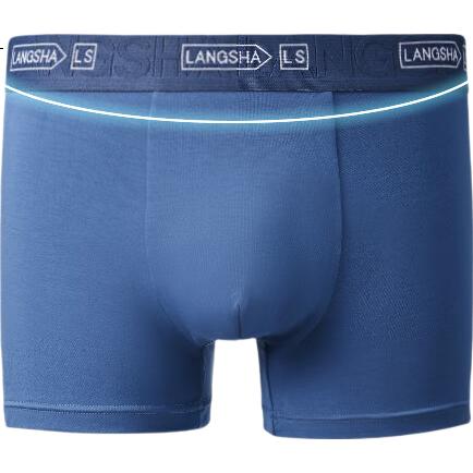 LangSha Men's Modal 10A Antibacterial Mulberry Silk Crotch Boxer Briefs Mid-Rise Men's Four-Point Shorts