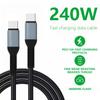 100/240W USB C Cable Nylon Braided Fast Charging Cord USB C To USB C Cable Charging Cord Support Charging Sync 480mbps