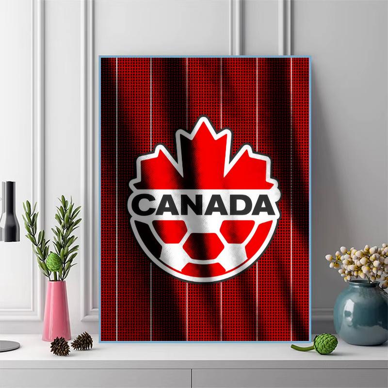 Canada national football Pattern 3pcs 100% Round Full Drill 5D DIY Diamond Painting Embroidery Cross Stitch Rhinestone Décor