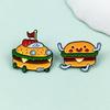 Cartoon Hamburger Car Toy Brooch - Cute, Fun Alloy Badge for Backpack Decoration